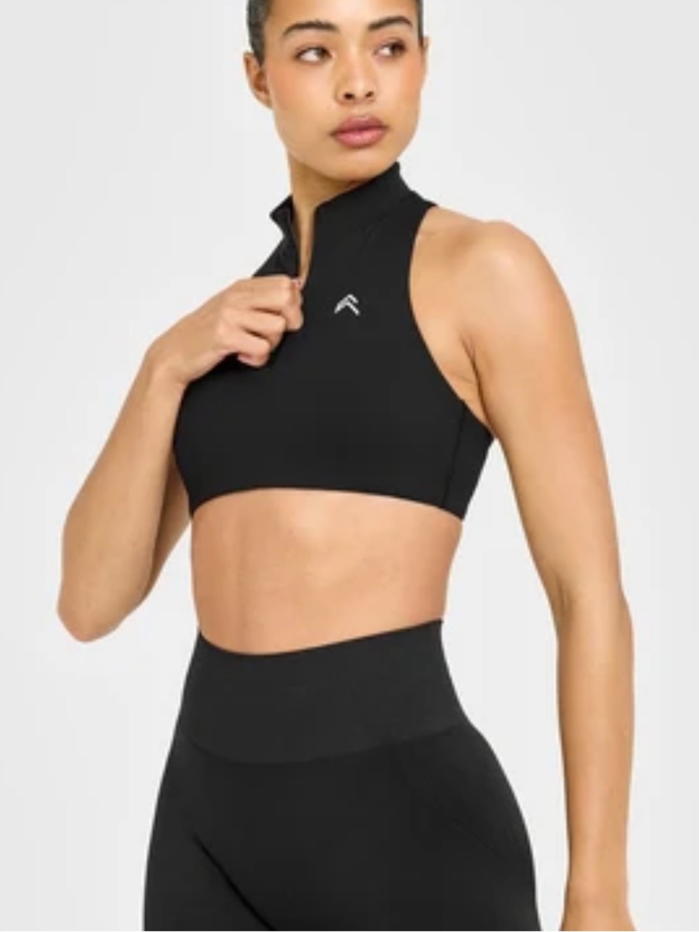 Oner Active EasyLift High Neck Zip Sports Bra - Black (S)